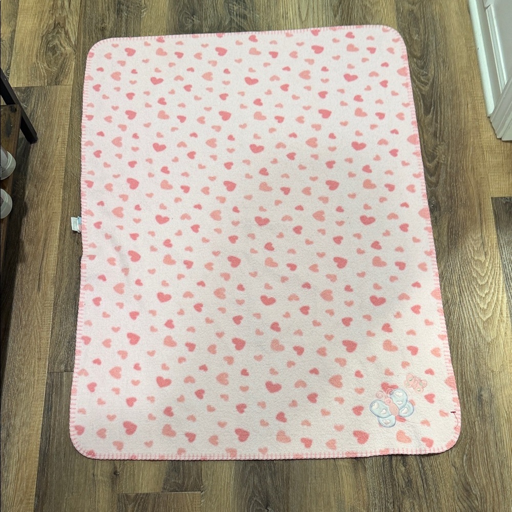Pink Heart Baby Blanket